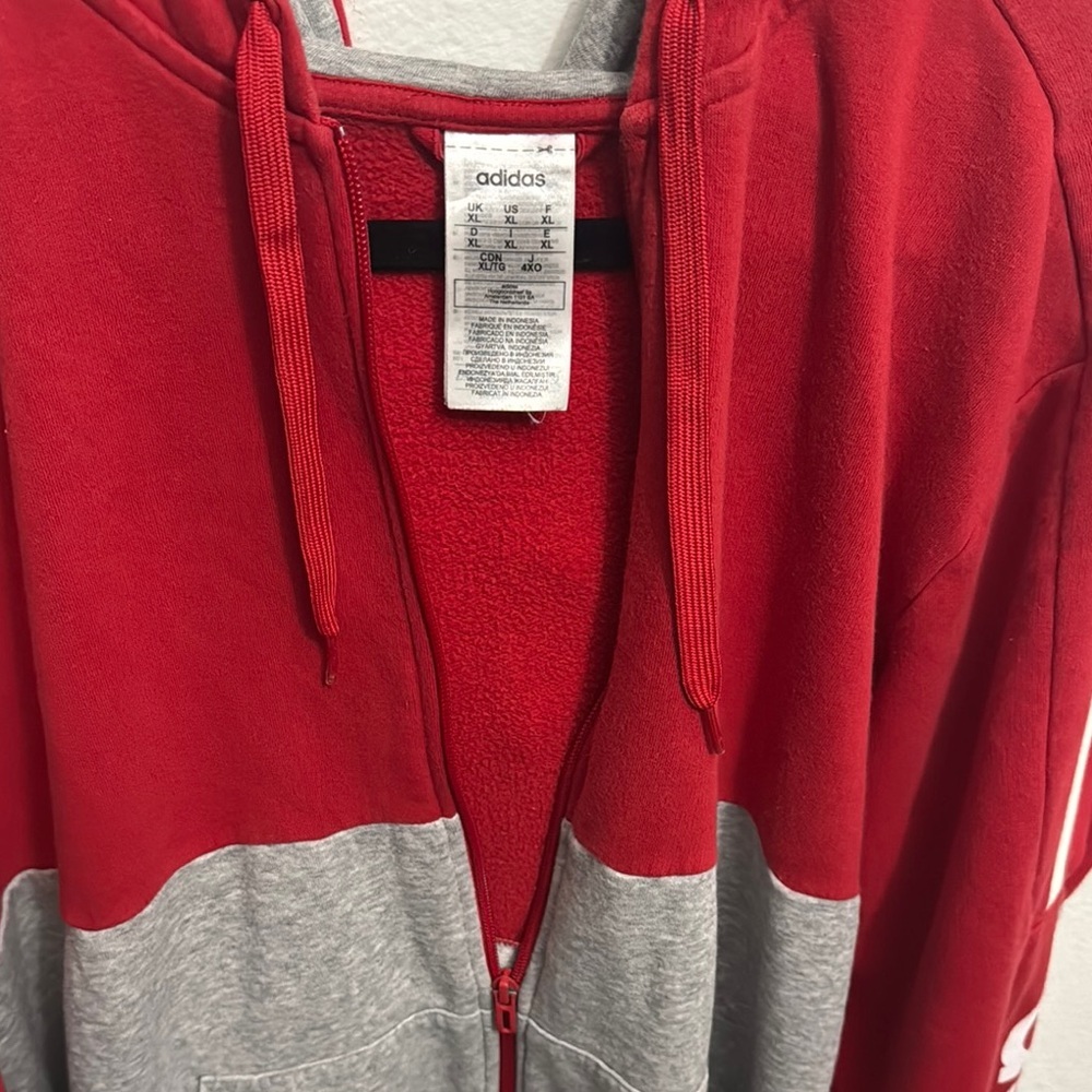 Adidas Red and Gray Men's Sweater - Picture 6 of 8